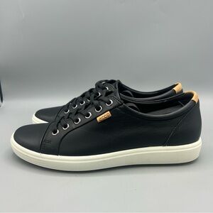 Ecco Soft 7 Sneakers Womens Black White Casual Danish Design Leather Size 9-9.5